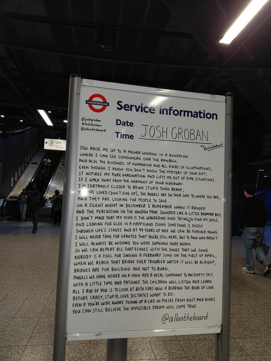 LorenaShaw's tweet image. Well done for your poster @allontheboard #JoshGroban at the #O2arena #London 
What a magical night!