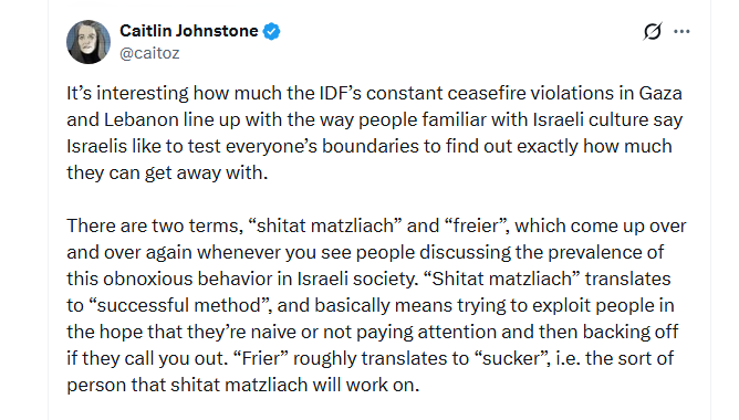 JohnAchterhof's tweet photo. @MonitorX99800 In Israeli society you're considered a "freier" if you always play by the rules rather than try to advantage yourself.
https://t.co/VMw9GRlthB https://t.co/nksSTqG0Xz
