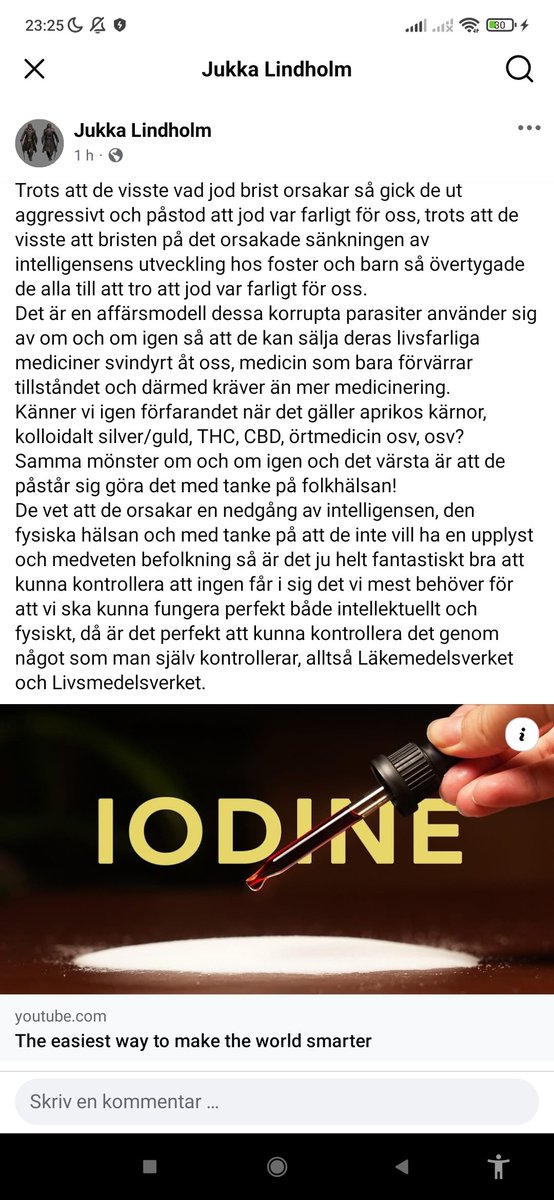 NatalieBurea's tweet photo. Trots att de visste vad jod brist orsakar så gick de ut aggressivt och påstod att jod var farligt för oss, trots att de visste att bristen på det orsakade sänkningen av intelligensens utveckling hos foster och barn så övertygade de alla till att tro att jod var farligt för oss. https://t.co/o5m9Qm4ohj