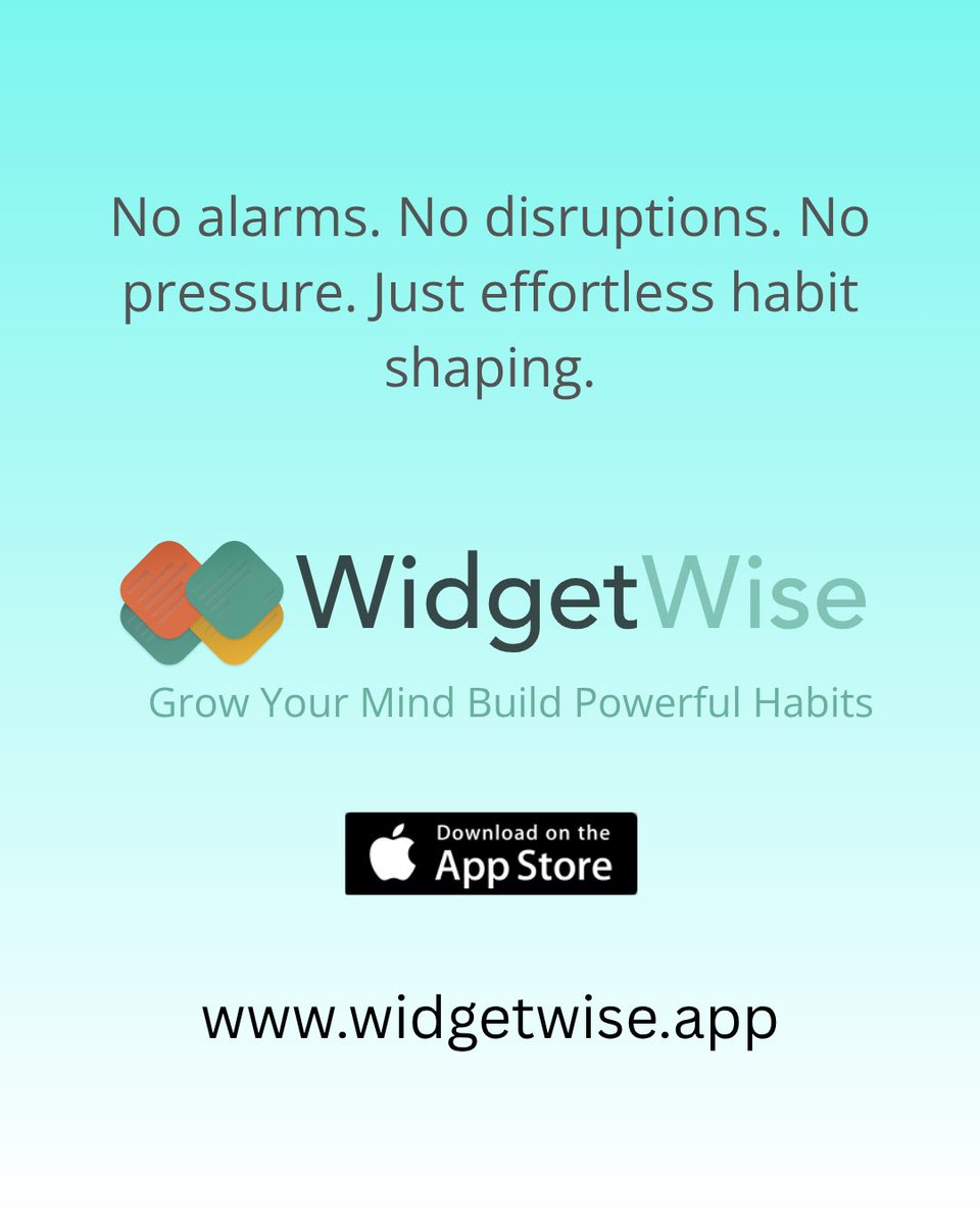oi_apps's tweet photo. Turn your phone into a tool for growth.
WidgetWise helps you develop:
•Positive habits
•Strong mindset
•Daily goals
•Useful knowledge
All through simple daily exposure.
Growth made effortless.
#WidgetWise  #HabitBuildingApp  #GrowthHabits
https://t.co/smBDkfjRrW https://t.co/WPX7IJerwN