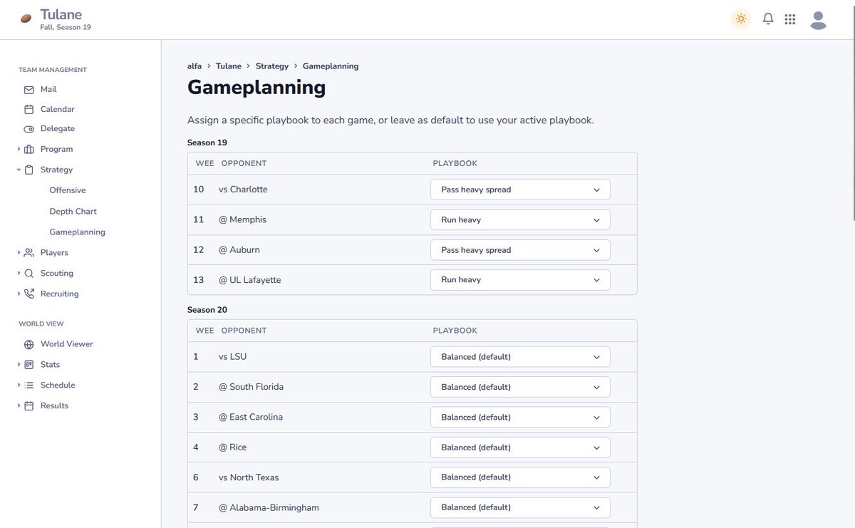 headballc0ach's tweet photo. New:  Set individual team gameplans against future opponents

#CFB #gamedev #sportssim #collegefootball #sickos #screenshotsaturday #indiedev #football #cfb #gaming #simulation #strategy https://t.co/fwmlUQAEDZ