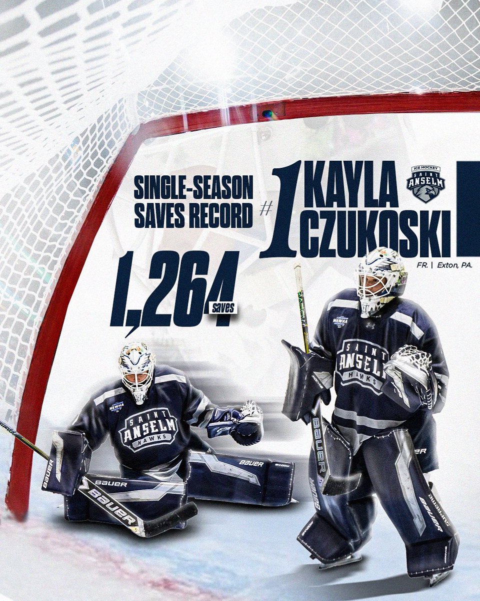 STAWomensHockey's tweet photo. Record-setting rookie campaign for 1️⃣

#HawksSoarHigher | #NEWHA https://t.co/3VF281aAkz