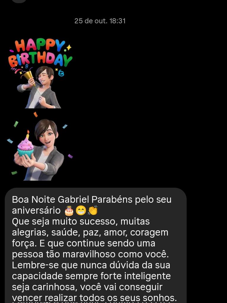Gaebrieu's tweet photo. @gapirotto E o pior eh q ela me mandou os parabéns no dia do meu aniversário de fato KKKKKKK https://t.co/ZDiIw3kUtz
