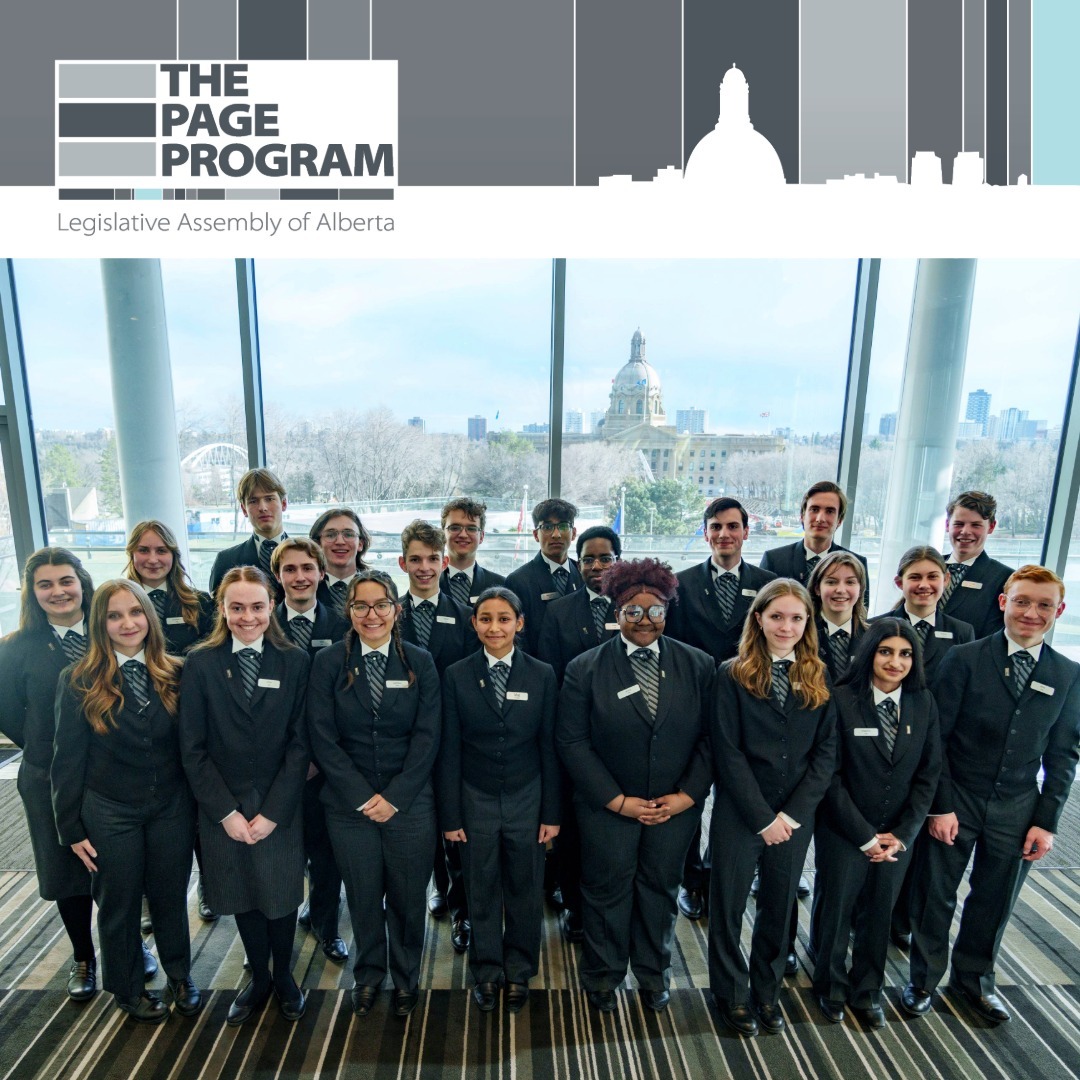 LegAssemblyofAB's tweet photo. Do you know an Alberta high school student who is ambitious and at least 15 years of age?
 
They might be a great fit for the Legislative Assembly’s Page Program. 

Please share this opportunity!
