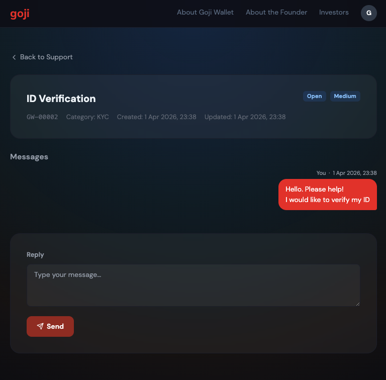 GojiWallet's tweet photo. Our new Support Desk is live!

You can now create and monitor support tickets in your Goji dashboard. https://t.co/8Ul9cQtSiD