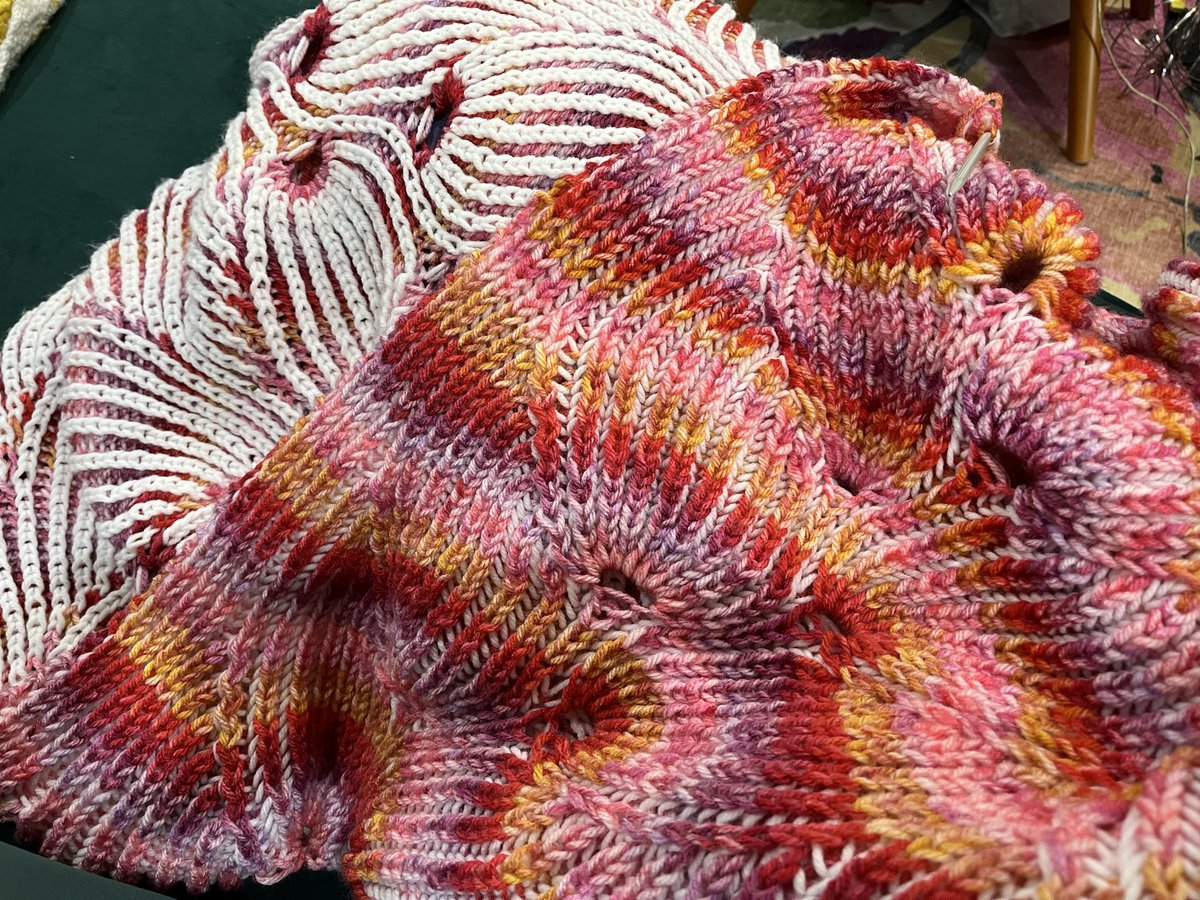 My X feed is now full of Japanese knitting/crochet and guitar. 
My mental health has improved so much. 
This is a brioche knit blanket I’m currently working on.