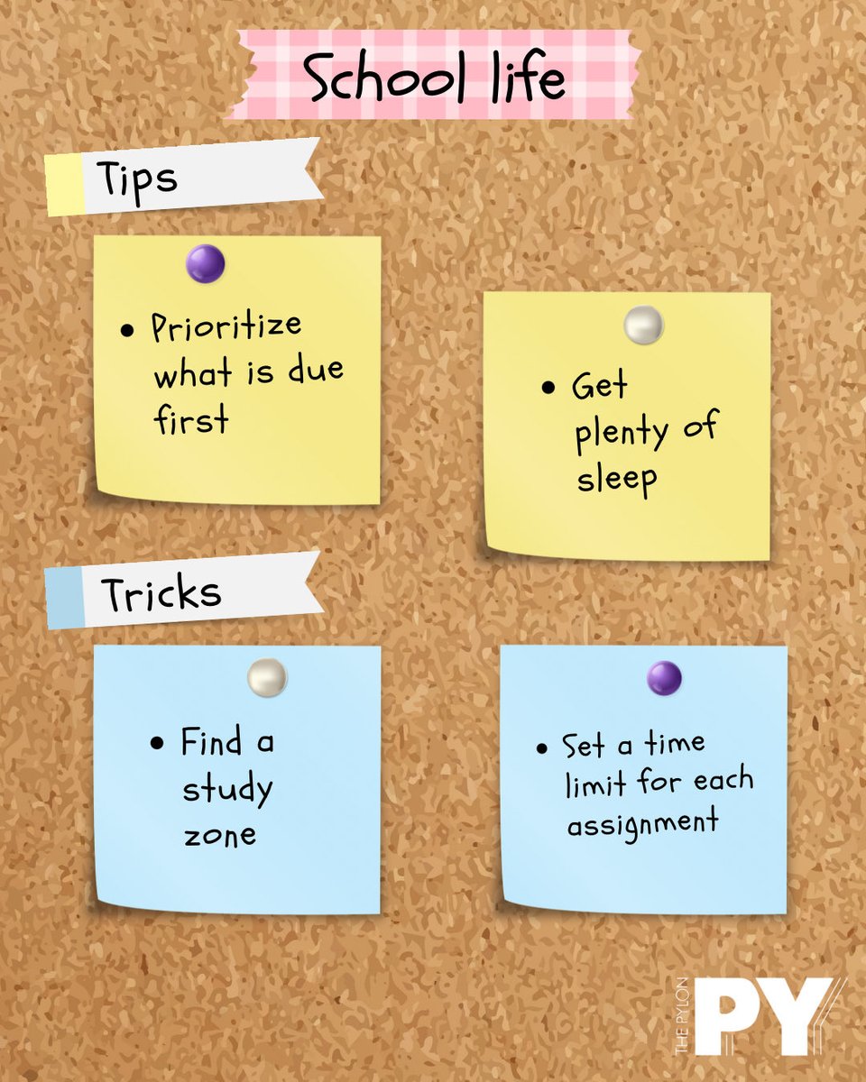 SCPylon's tweet photo. Finding enough time to do everything on your list is hard. Here are a few tips and tricks for managing each big part of your high school life! https://t.co/sDu2iic2S0