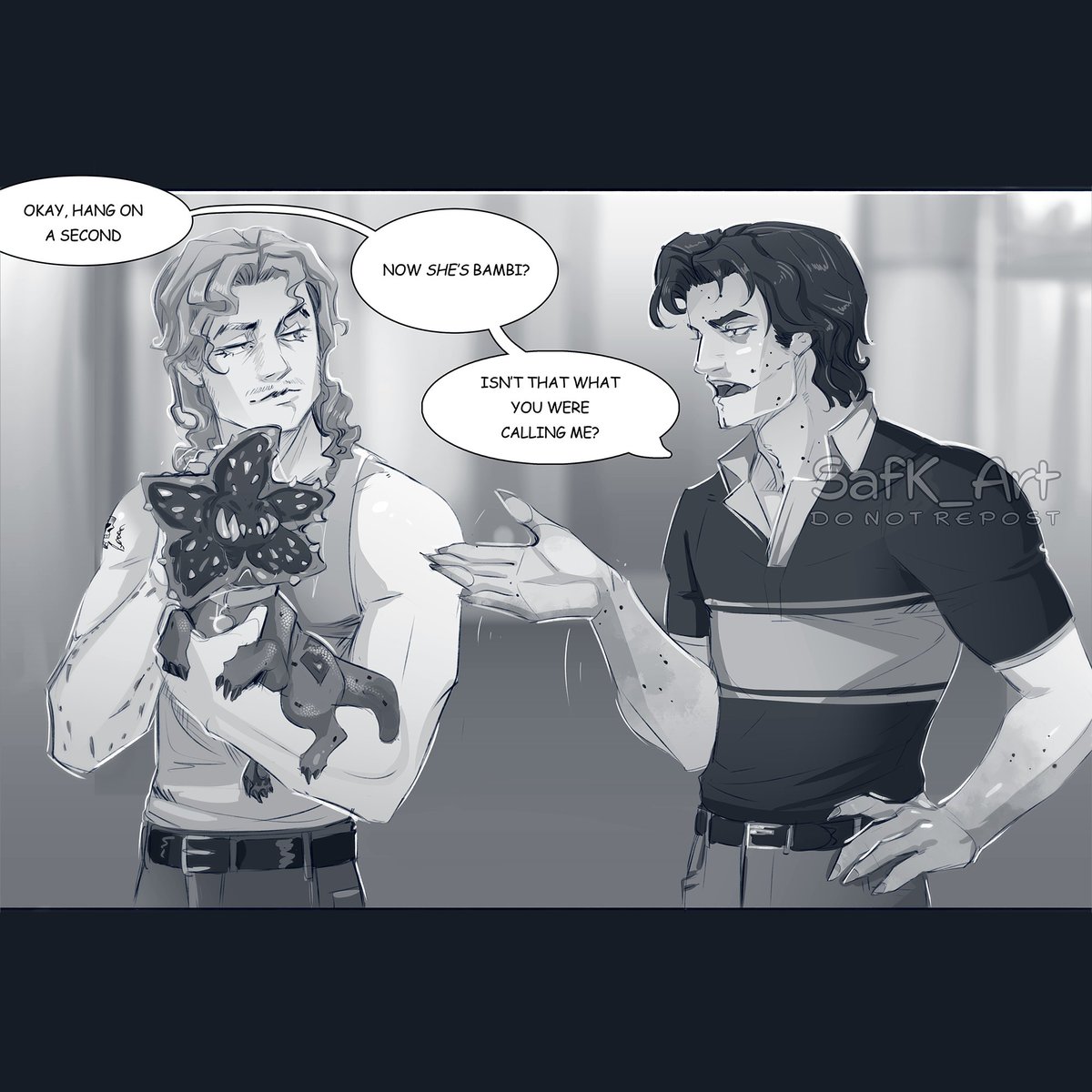 SafK_Art's tweet image. Jealousy 🤭

#StrangerThings #steveharrington #billyhargrove #demogorgon #demosteve