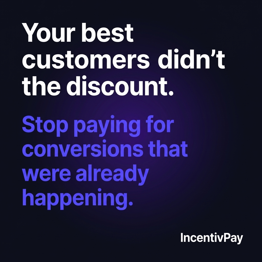 IncentivPay's tweet photo. Your best customers didn't need the discount. You gave it to them anyway. Performance-based incentives only reward commitment. Keep your margin. https://t.co/kh8KADIrJZ https://t.co/jpOryGpAog