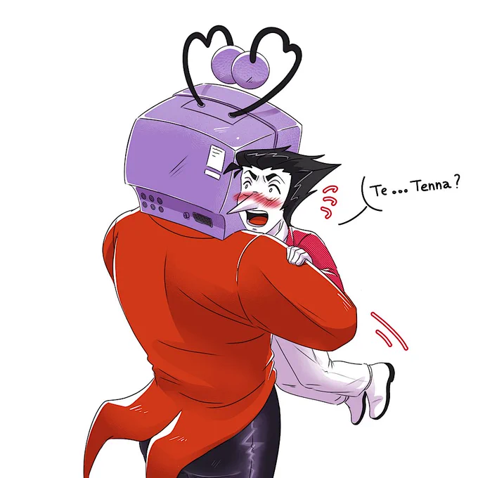 Redraw of my first Spamtenna fanart ever back in November 2025. #DELTARUNE #spamtenna #spamton #tenna