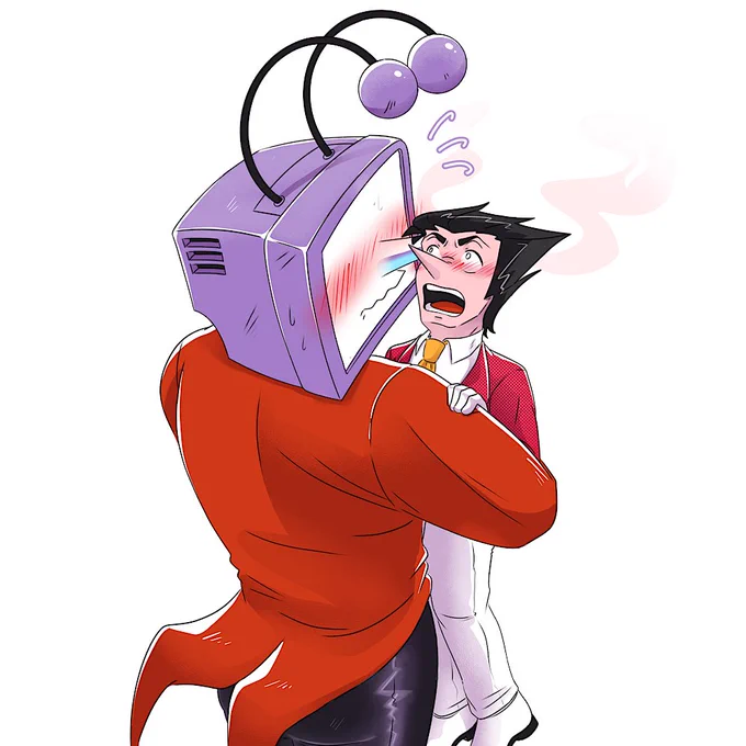 Redraw of my first Spamtenna fanart ever back in November 2025. #DELTARUNE #spamtenna #spamton #tenna