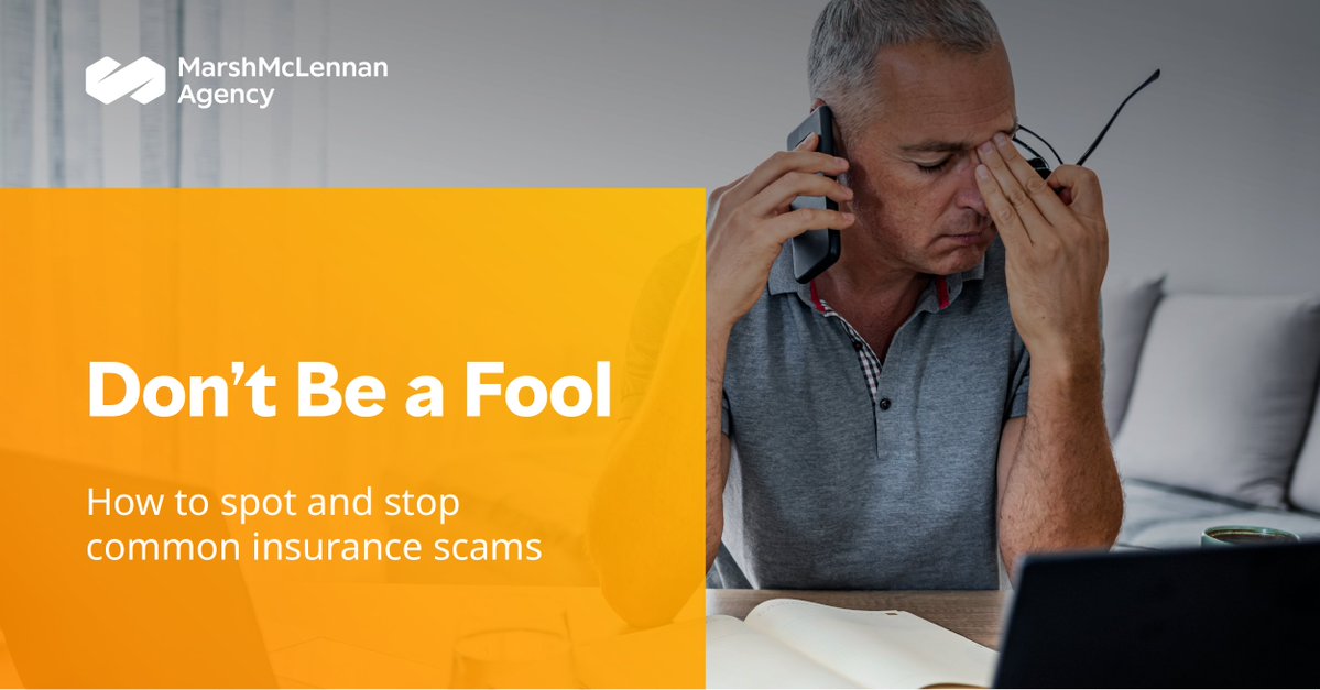 MMA_PCS's tweet image. This April Fools' Day, don’t let scammers make a fool out of you! Learn how to spot ghost brokers, fake agents, and rising AI scams to protect your coverage and cash. Stay smart, stay safe! 🔗 mma.marshmma.com/april-fools-bl… 💻 #InsuranceScams #AprilFools #Scams