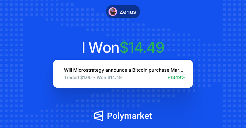 Ez +1349% on <a href="/Polymarket/">Polymarket</a>  😂