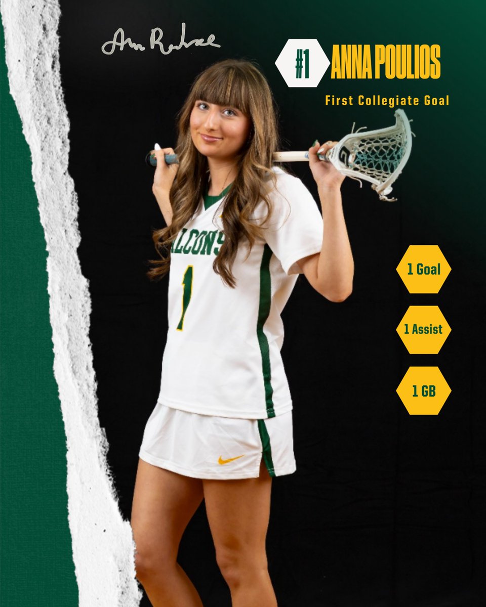 FSU_Falcons's tweet photo. 🥍Milestone Alert🥍
Congrats to Fitchburg State @fsufalconswlax freshman Anna Poulios' who netted her first collegiate goal in the Falcons 15-6 victory over the Anchorwomen of Rhode Island College this afternoon.
#FirstCollegiateGoal #FearTheFlock https://t.co/7gXGLGv3os
