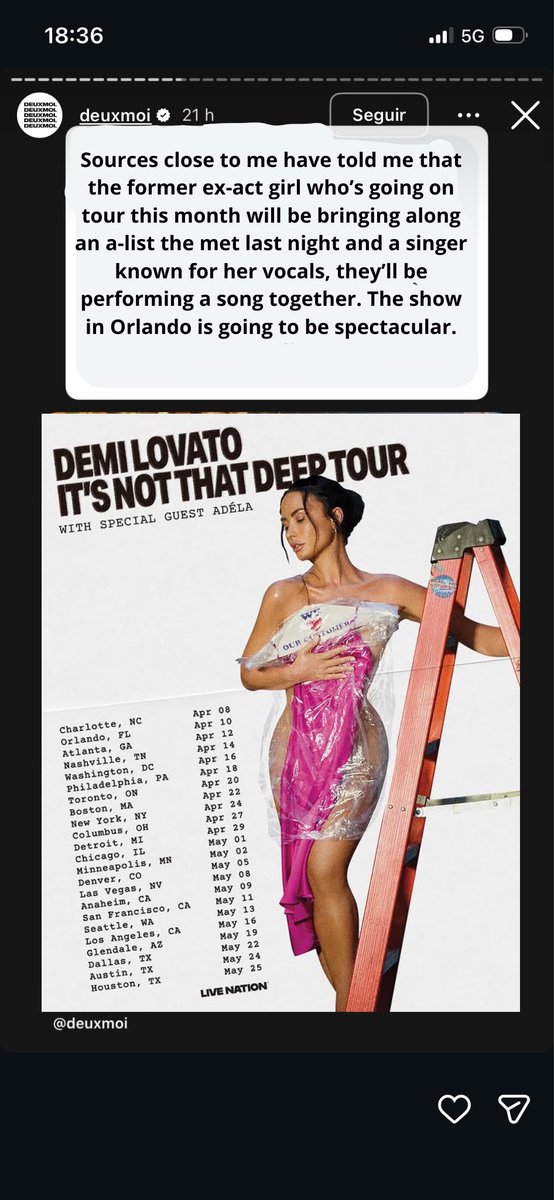 🚨 GENTE?

Fontes revelaram ao DeuxMoi que Ariana Grande e Christina Aguilera são as participações especiais do primeiro show da “It’s Not That Deep Tour”.

“Uma artista que ela conheceu ontem à noite… e uma cantora conhecida pelos seus vocais.”