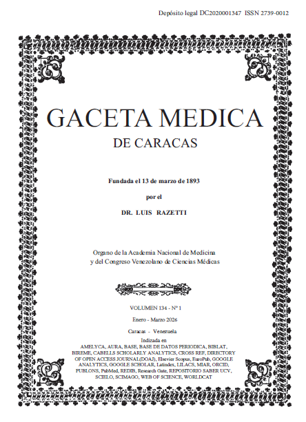 saberucv's tweet photo. #NovedadEnSaberUCV El equipo editorial de la Gaceta Médica de Caracas, pone a disposición su Vol. 134, N° 1, (2026) en acceso abierto en el Repositorio Institucional de la Universidad Central de Venezuela Saber #UCV. Para mayor información consulta aquí: https://t.co/m7voY2d8ez https://t.co/b8DXiDPcNK