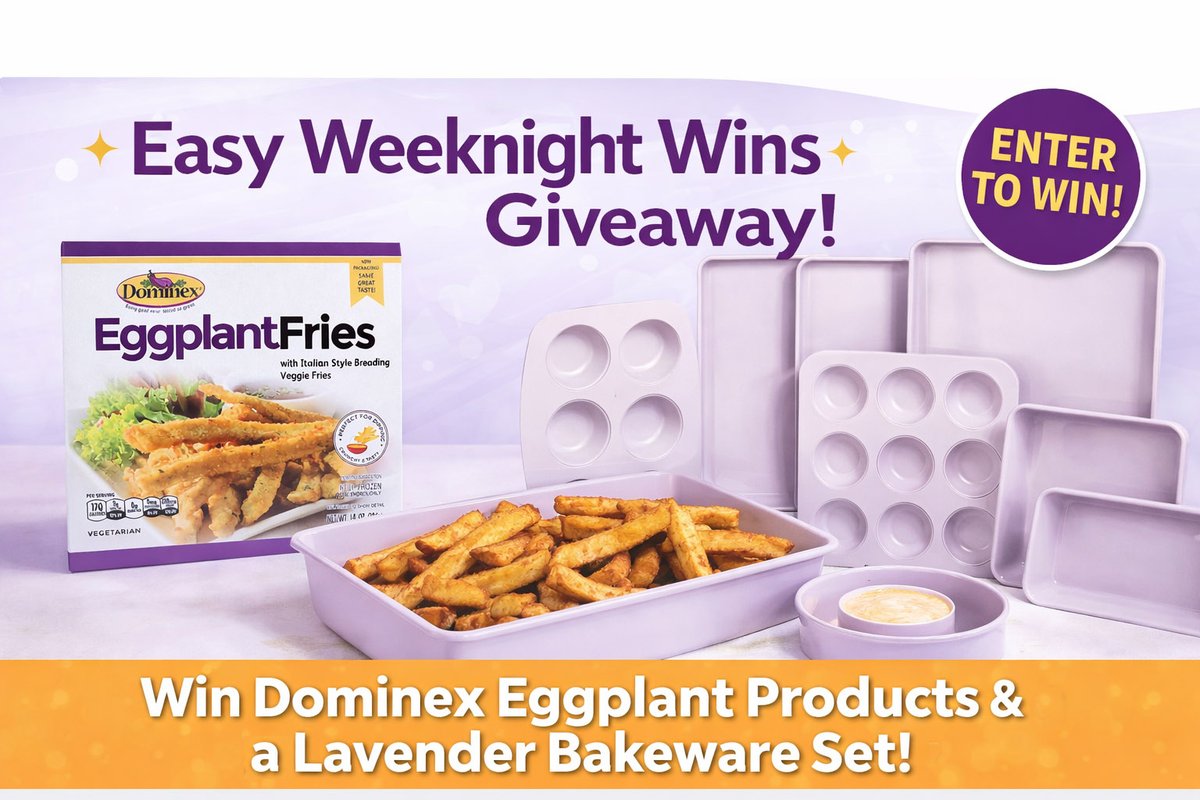 It's Win It Wednesday! 🍽️ Easy Weeknight Wins Giveaway 👉 Enter: woobox.com/hjrvy3 Busy nights? Dinner = handled 🙌 Win crispy, easy meals 🍆✨🎁 Dominex Eggplant Fries + Sheet Pan &amp; Rack. Like &amp; retweet for extra entries.👇 #Giveaway #EasyMeals #Dominex  #ContestAlert