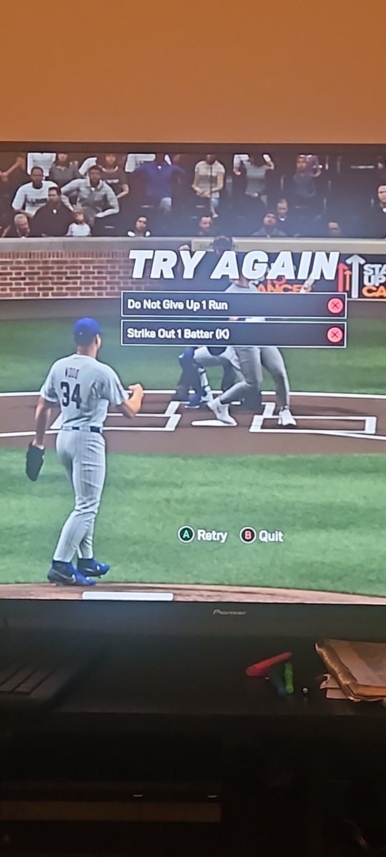 NickD94_Gamer's tweet photo. @MLBTheShow anyone else having issues with this moment do not give up q run and strike out 1 batter I done that but it says try again........ https://t.co/dTz1ZLDZcG