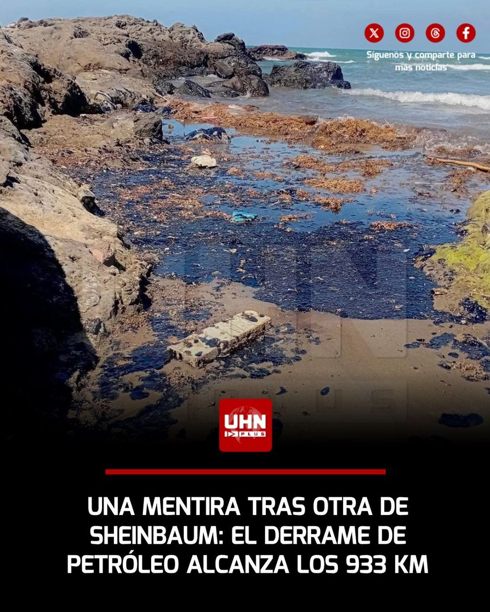 🇲🇽Ojos en México 👇🏻 🚨 

Desde que se confirmó el derrame de petróleo en el Golfo de América, Claudia Sheinbaum no ha dejado de mentir e inventar excusas sobre el problema. Mientras tanto, los animales y los pescadores sufren por el desastre.

- Sheinbaum asegura controlar la