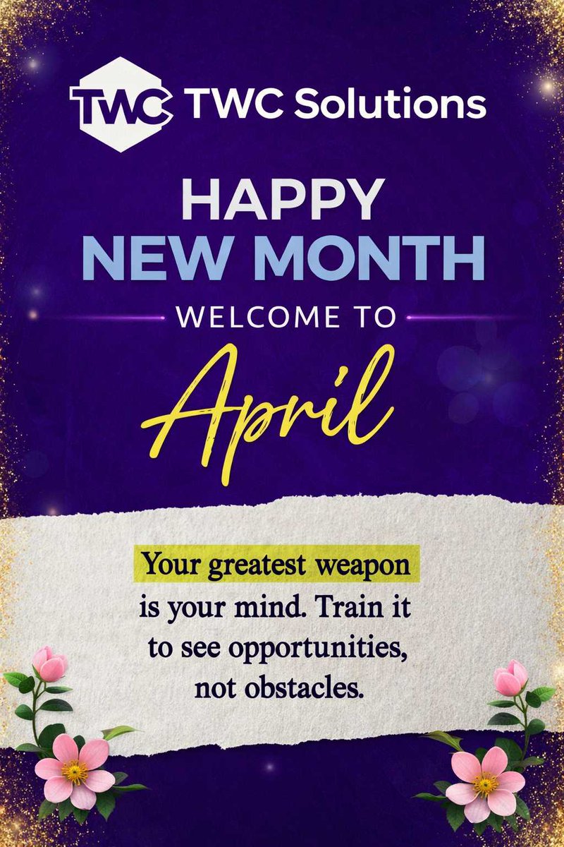 twcsolution_ng's tweet photo. Happy New Month 🎉 

Welcome to April.
#April1st 
#HappyNewMonth https://t.co/bnGDyfejcE