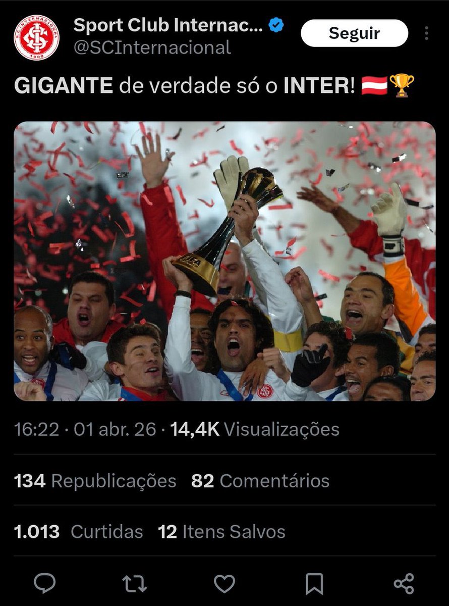 E o rival, que fez esta postagem hoje, primeiro de abril, e depois apagou? 🤔

😄
