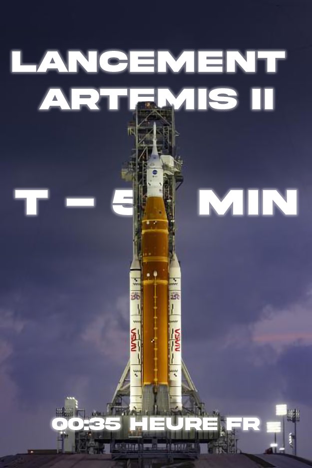PhotoPierre_P's tweet image. 🚀 T-MINUS 5 MINUTES ! 🌕
Le grand moment est là ! Le lancement de la mission Artemis II est imminent.
Rejoignez le direct maintenant pour ne rien manquer de ce départ historique vers la Lune ! 👇
👉 youtube.com/live/Tf_UjBMIz…

#Artemis #Lancement #Espace #Direct