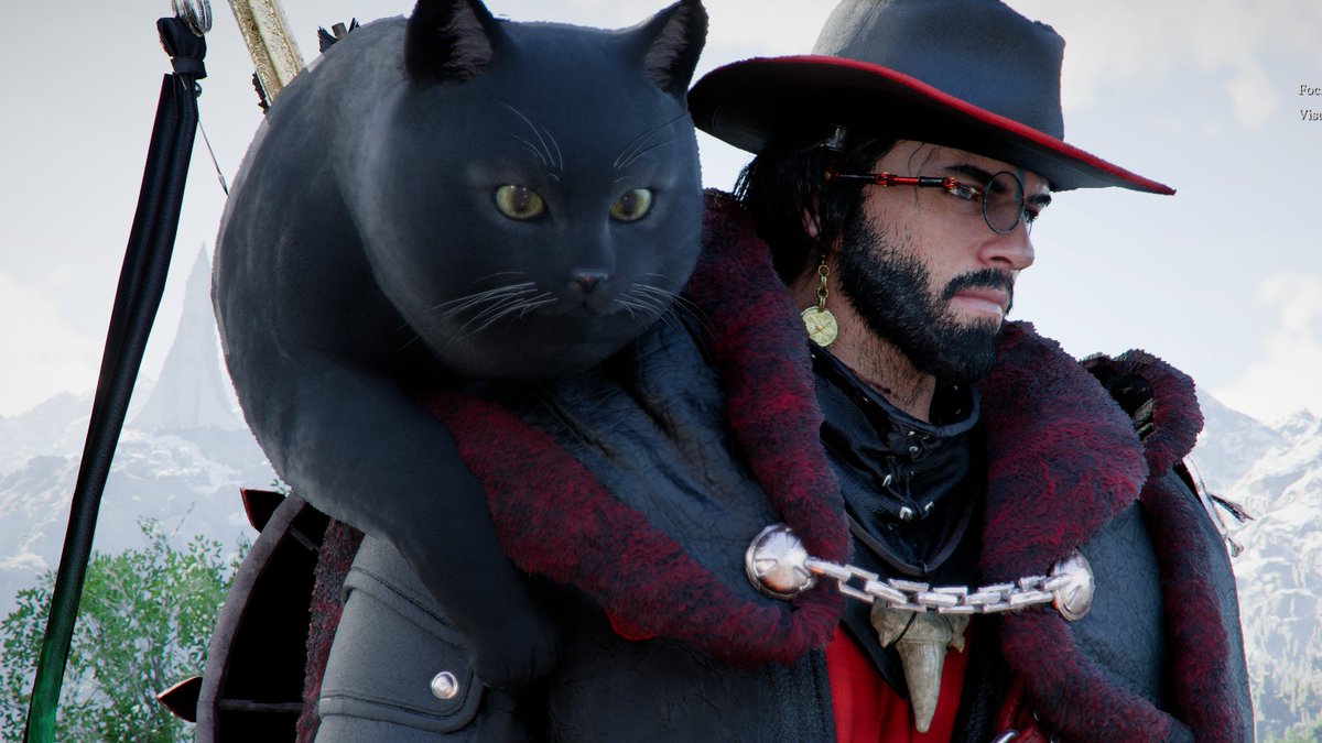 JustSomeDude44's tweet photo. I just want everyone to know that I spent an hour and a half trying to find a chonky black cat and tame him on Crimson Desert. This is the best game of all time. LOOK AT HIM https://t.co/NvYB6KeydF
