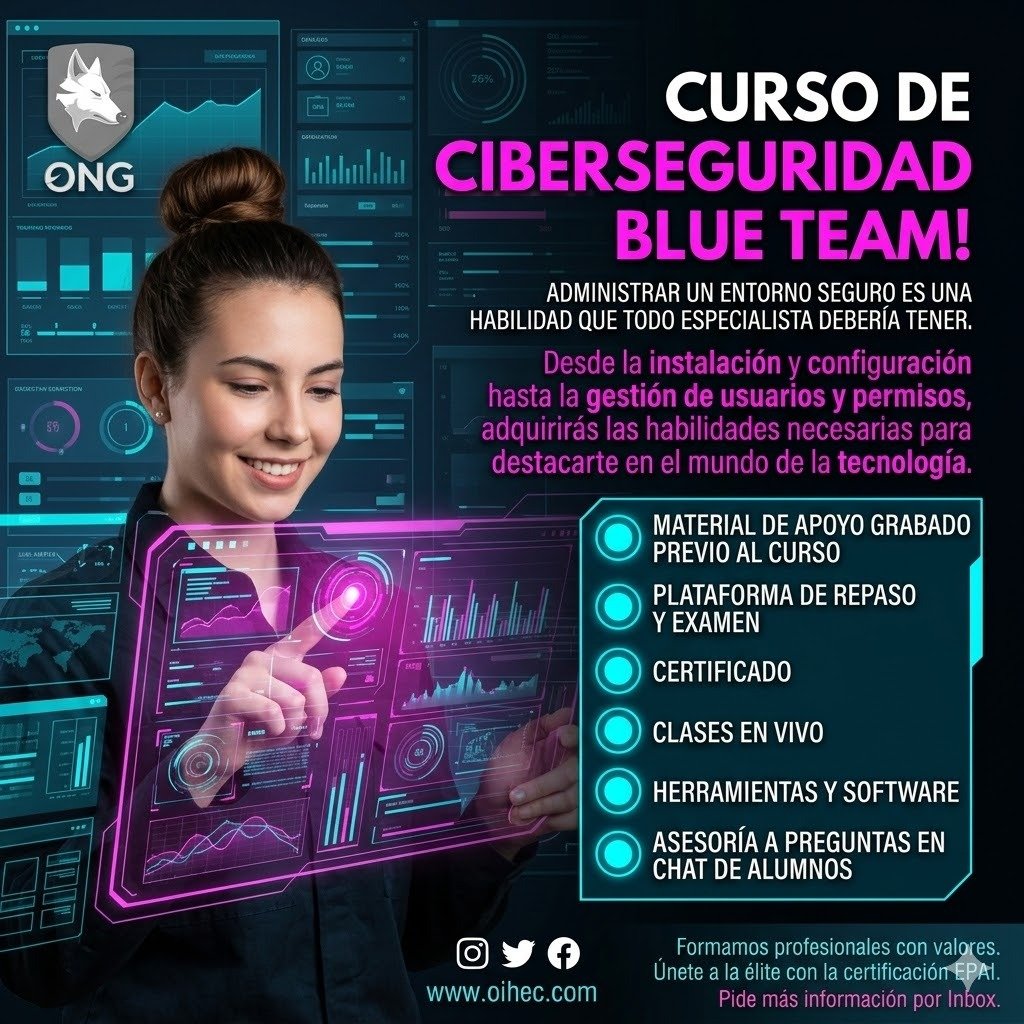 HackersOIHEC's tweet image. Curso de #blueteam #ciberseguridad #cybersecurity