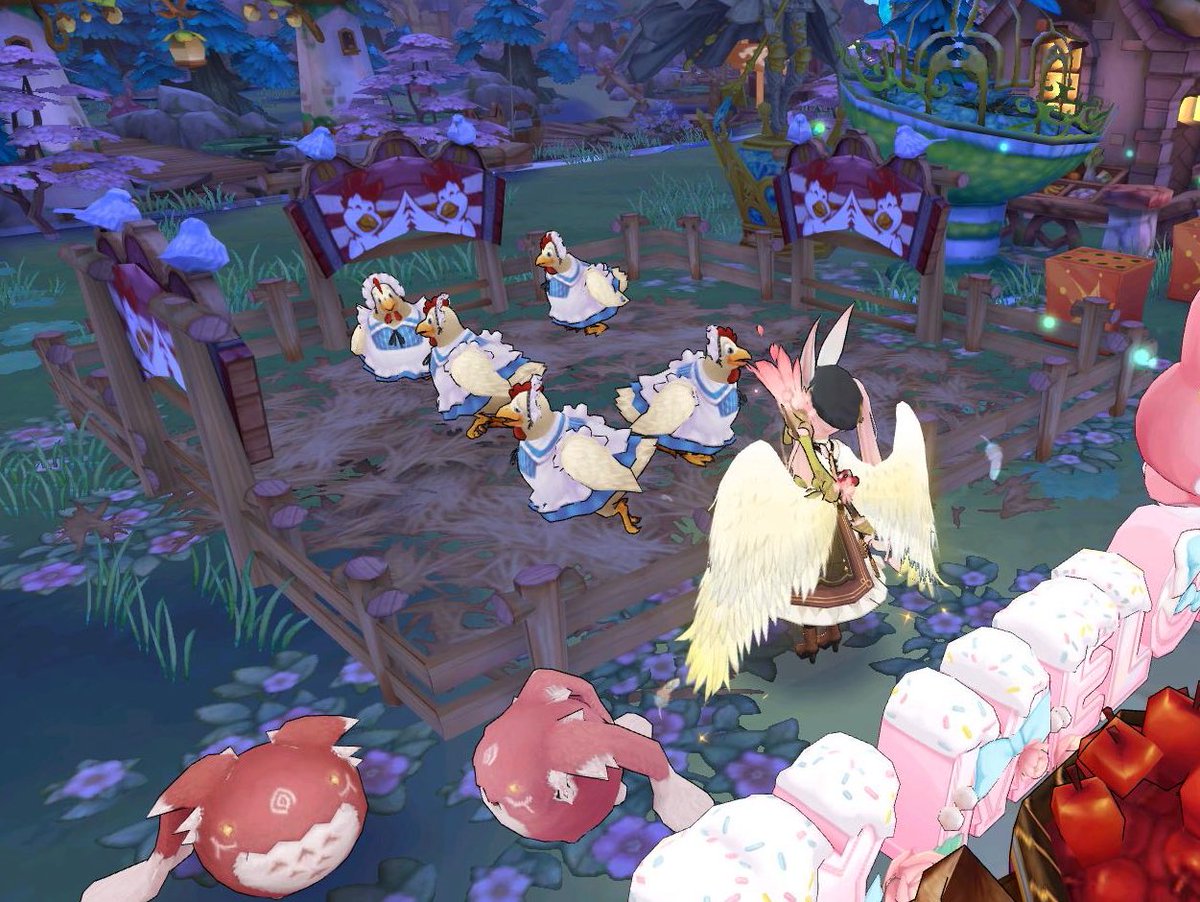 sara_uru0522's tweet photo. サブのファームにいるニワトリさんがドレスアップしてた🐔✨
いつもありがとう(*´▽`人)♪
#AshTale
#アッシュテイル
#アシュテ https://t.co/E3RmrwOd31