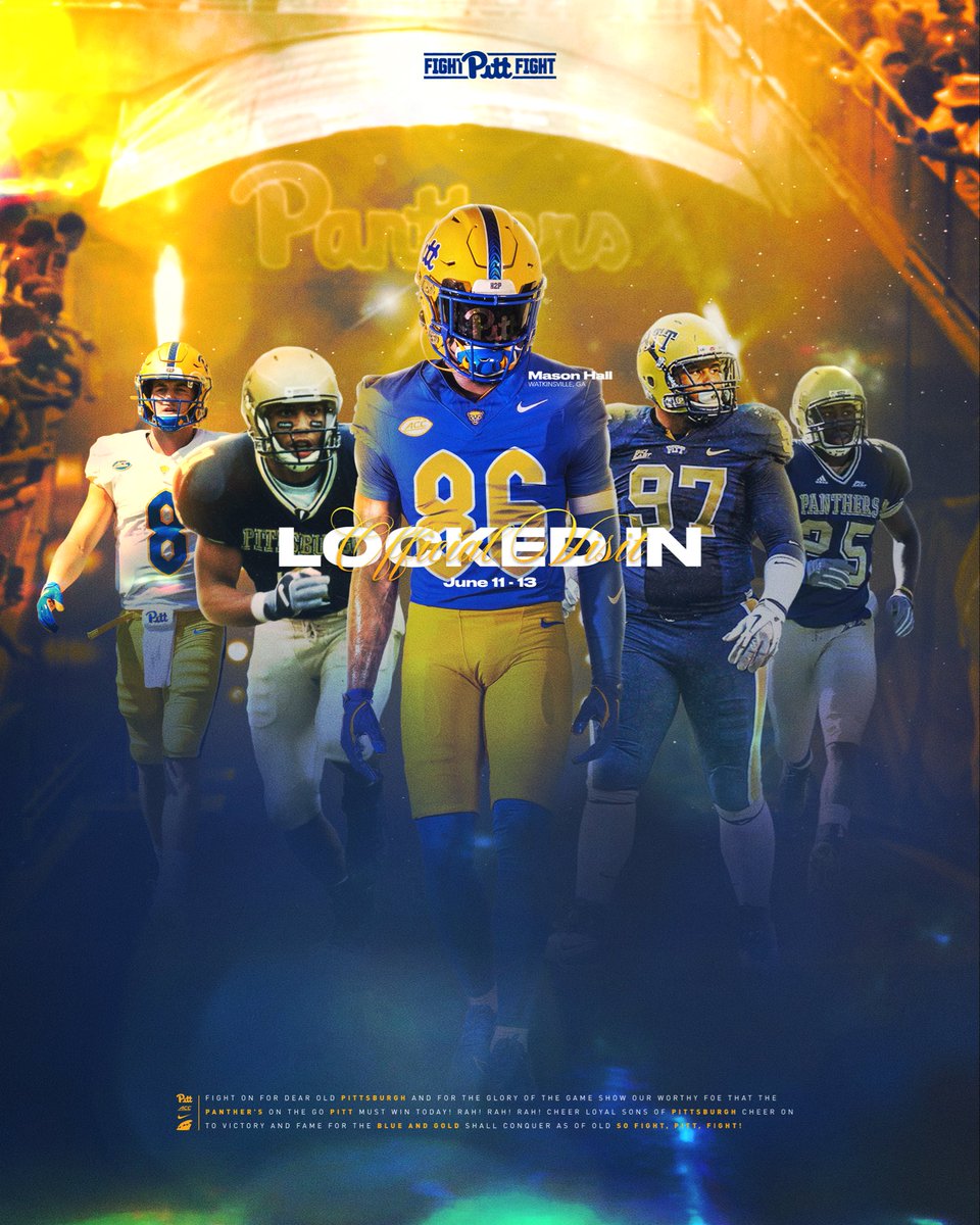 MasonHall86's tweet photo. Excited about my official visit to The University of Pittsburgh! @coachbrentdavis @Kb1Raw @CoachDuzzPittFB https://t.co/rBewbLkd0Y