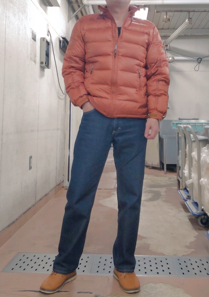 surrenderSwing's tweet image. #ジーンズ　#Lee
#アメカジ
ダウンジャケットと101Project 101の着用写真です
こちらはまだまだ薄着にはなれません