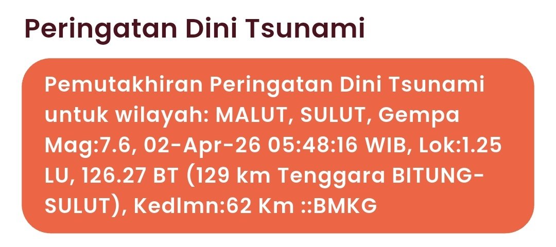 Baiollin_19's tweet photo. @garvynn Ka... peringatan dini tsunami malah, jaga² jgn tidur lagi ka bangunin sekeluarga https://t.co/l2Z6unja6y
