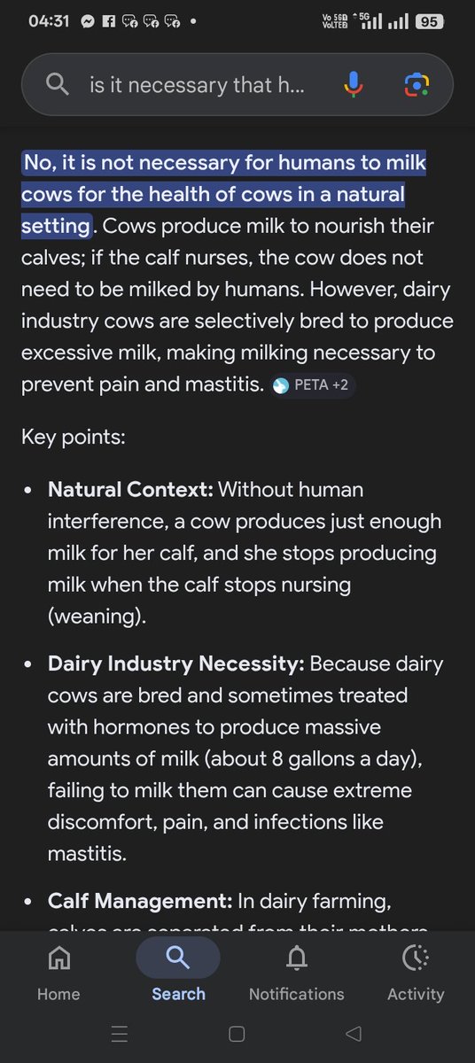 Sushmit18991328's tweet image. People who advocate milking cows for the health of cows are absolutely wrong.