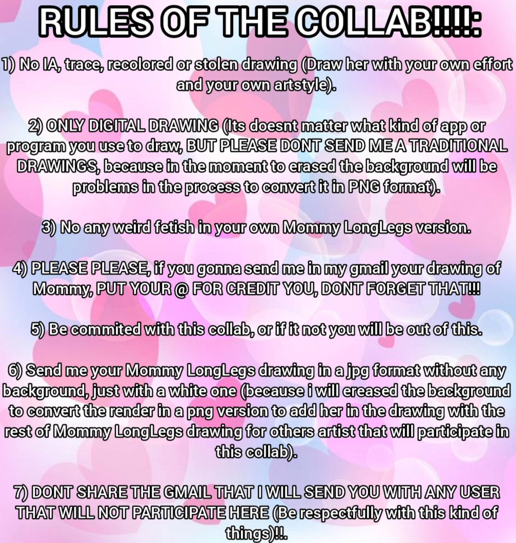 MommyLLFan's tweet photo. TOPIC AND RULES OF THE COLLAB!!
I just only need 18 participants more to finally arrive to the 30 participants!!
Hope see your coment.
#PoppyPlaytime #collab #artcollab #mommylonglegs #art #drawings #poppyplaytimechapter2 #PoppyPlaytimeCollab #PoppyPlaytimeart #mobentertaiment https://t.co/Luu6o1vPlg
