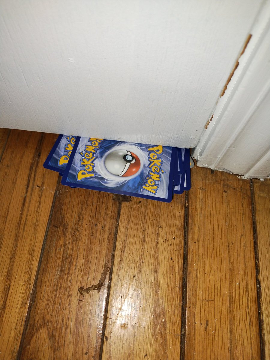 asdkfjasdlfjd's tweet image. Using Pokemon cards as a 'shim' #DIY #Handyman #OnlineIndieLit