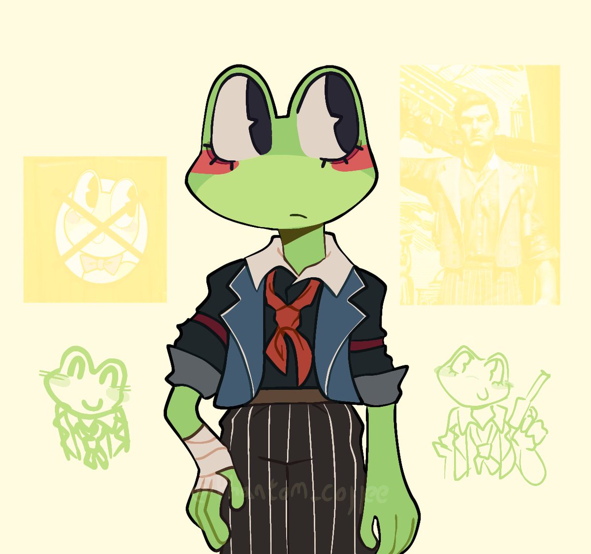 phantom_coffee's tweet photo. I've been meaning to draw ribbit again, so here's them in booker dewitts outfit!
#TADC #BioshockInfinite #Bioshock #Ribbit https://t.co/wzlJoVtKIT