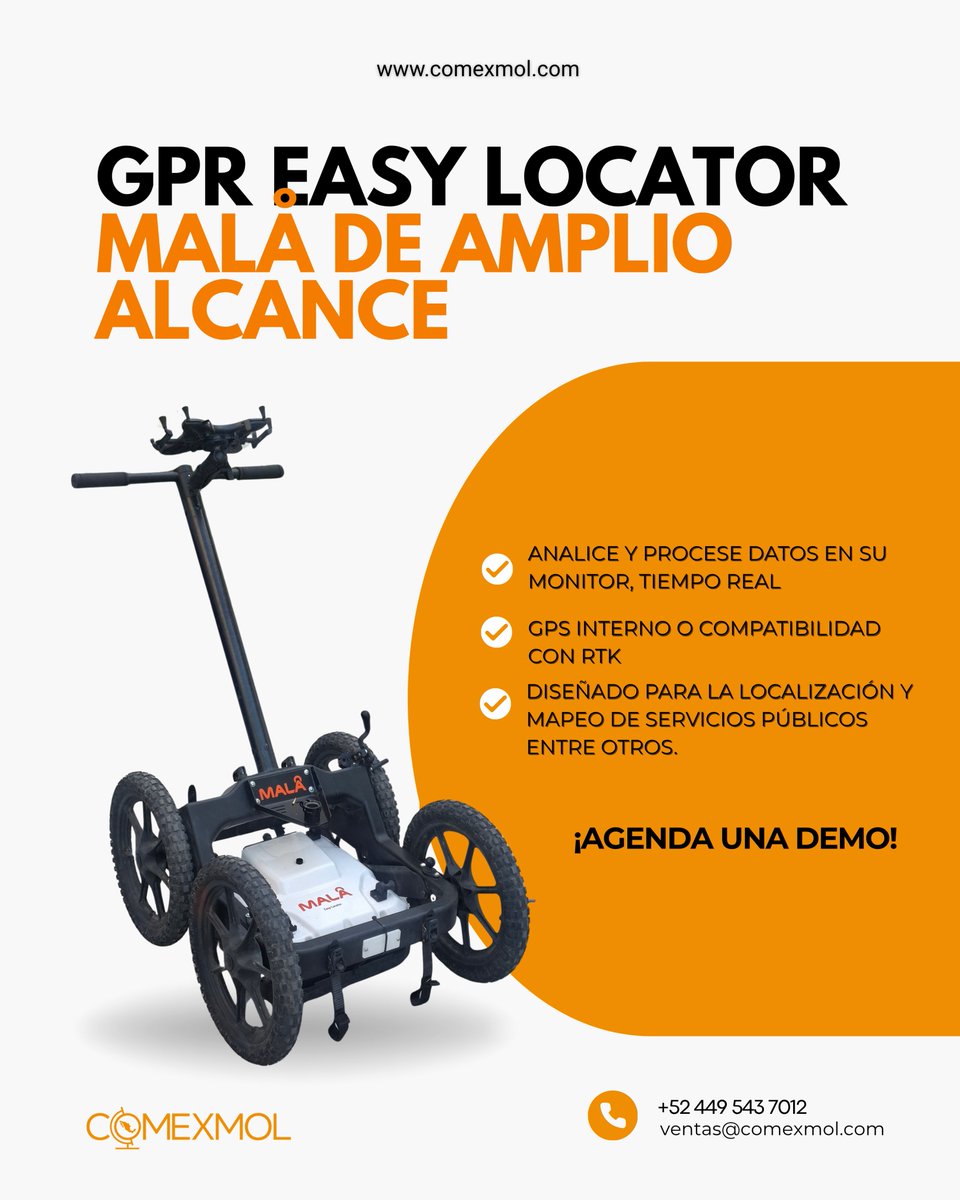comexmol's tweet photo. Detecta y mapea servicios subterráneos con precisión usando GPR Easy Locator MALÅ.
Datos en tiempo real + compatibilidad GPS/RTK.

Agenda tu demo 📩
#GPR #Geofísica https://t.co/cpGX3Oc5PM