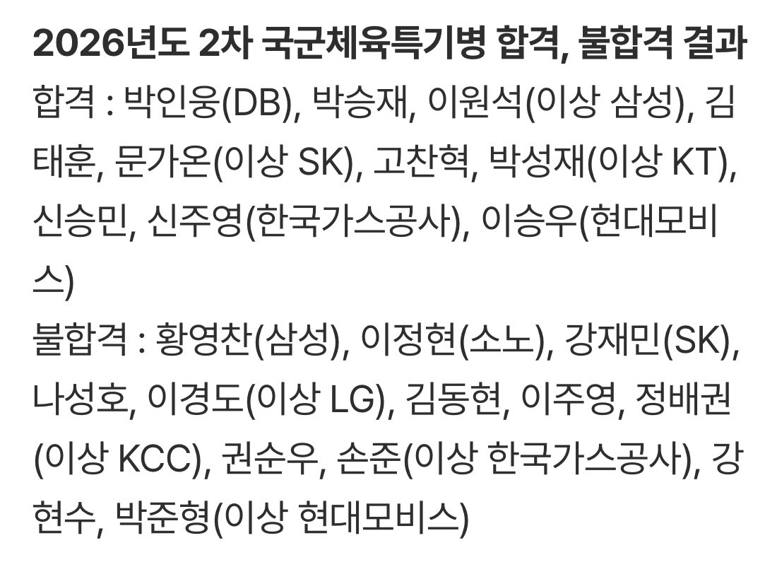 상무 합격자 명단