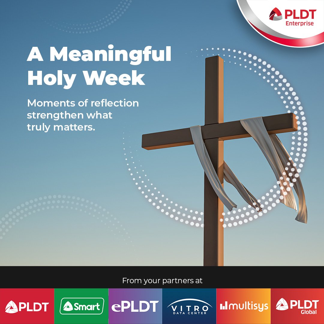 PLDTEnterprise's tweet photo. This #HolyWeek, we take time to reflect and realign with what truly matters -- personally and purposefully. 

Wishing everyone a meaningful pause. 🙏 https://t.co/jAIwCsl9CN