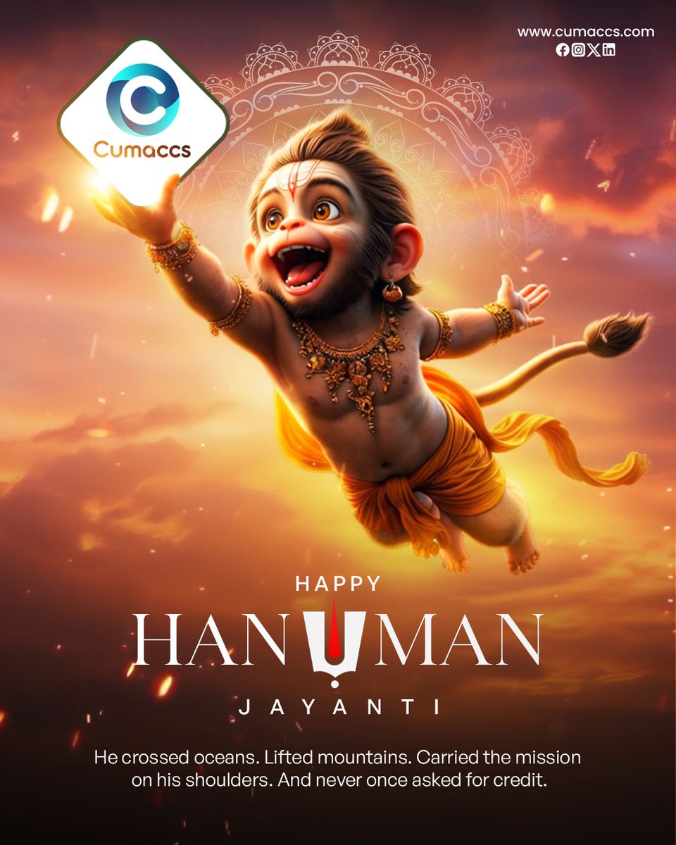 Built on faith.
Driven by purpose.
Remembered for devotion.
Wishing you a blessed Hanuman Jayanti 🙏

#Corporategifting #ClientGifting #Cumaccs #HanumanJayanti