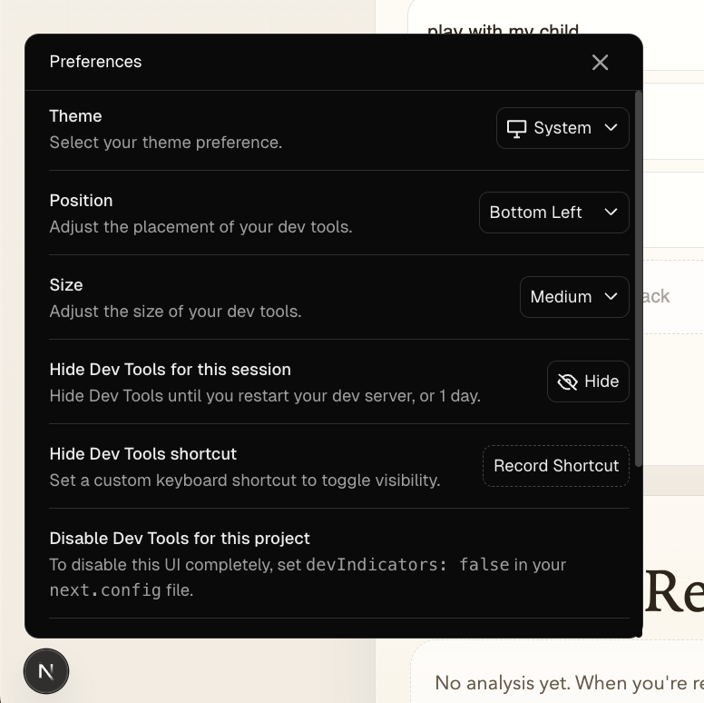 I was focused on 9-5 doing React only and the CS degree in 1 year challenge for a long time, I didn't notice Next.js rendered this Dev Tools thing.

How long has this existed, and what's the point vs just using the regular browser dev tools?