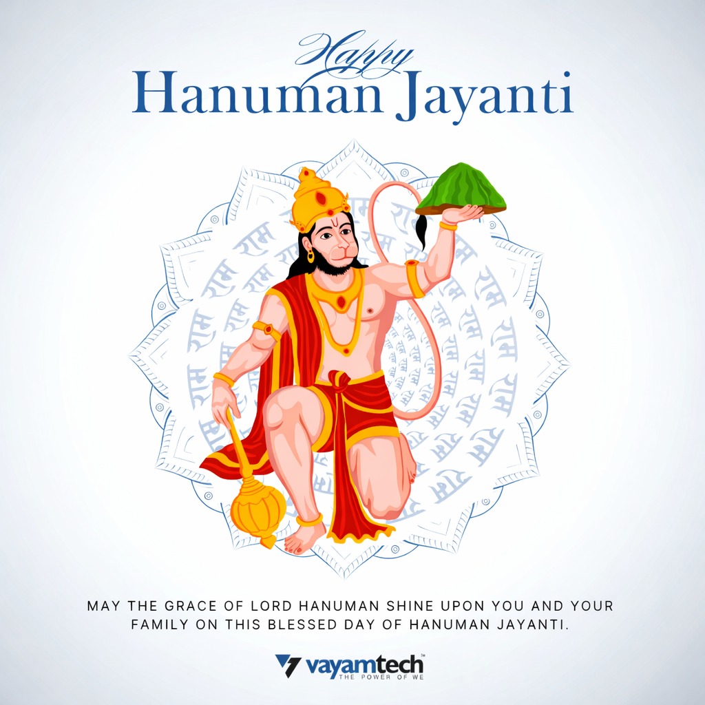 Vayamtech_'s tweet photo. ✨ Wishing you and your family a very Happy Hanuman Jayanti! ✨
#HanumanJayanti #Vayamtech #Vayamcsc #Vayampay https://t.co/SmoUS7SJvv