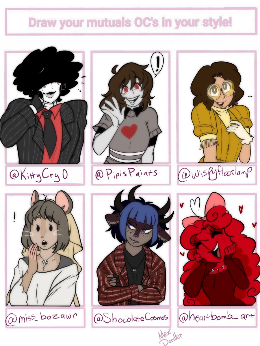 Mexidoodler's tweet photo. It has…been done 😵 
 
@wispyfloorlamp @miss_bozawr @ShocolateCosmos @heartbomb_art @inkuMochi @LemonyKleonella @VEC_hemoth https://t.co/6tWZ93g5Nf