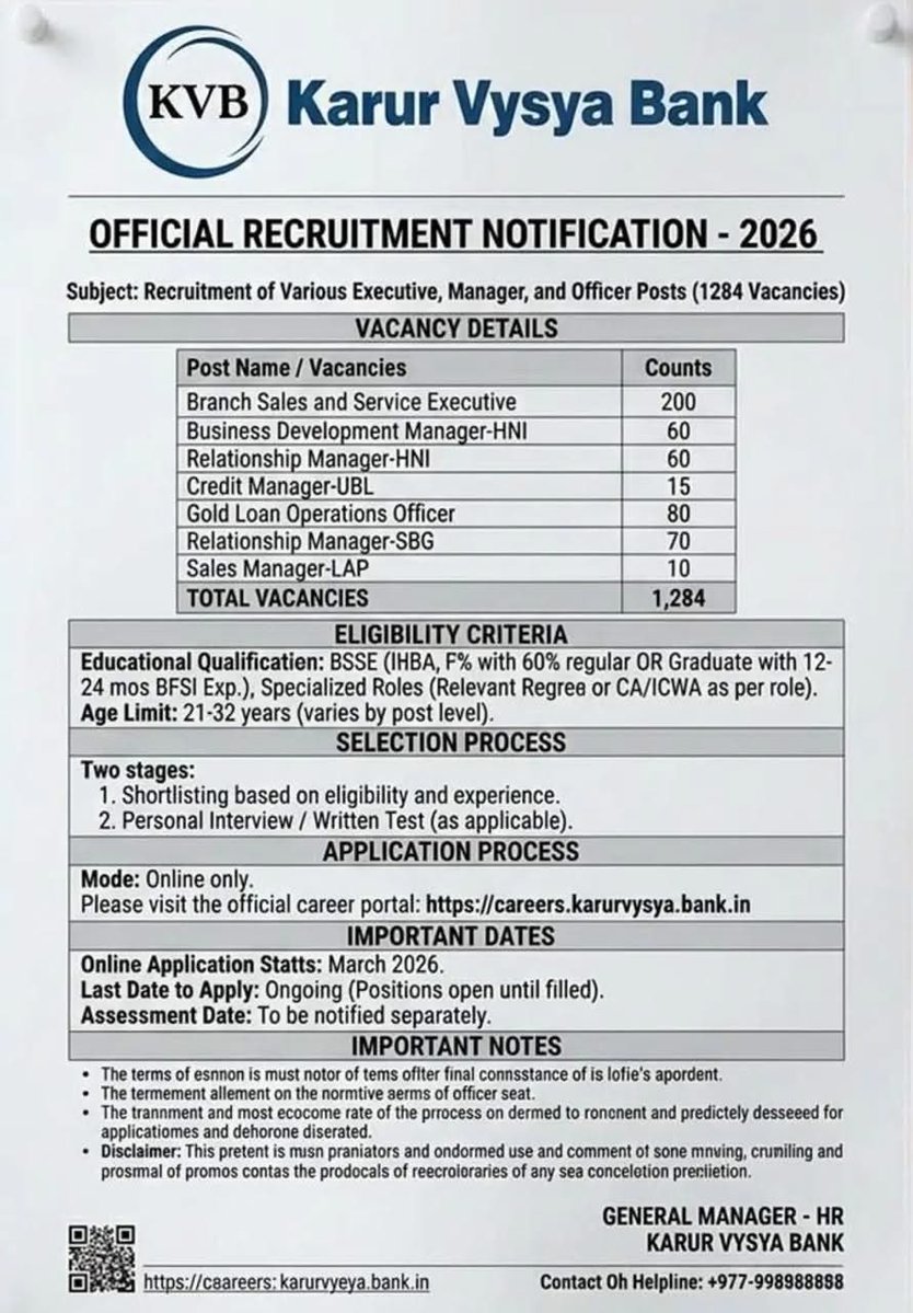 21sparksacademy's tweet image. கரூர் வைசியா வங்கியில் மெகா வேலைவாய்ப்பு

மொத்த பணியிடங்கள்: 1284

Apply 👉 careers.karurvysya.bank.in/karurvysyabank…

#JobAlert #Jobs #Bank