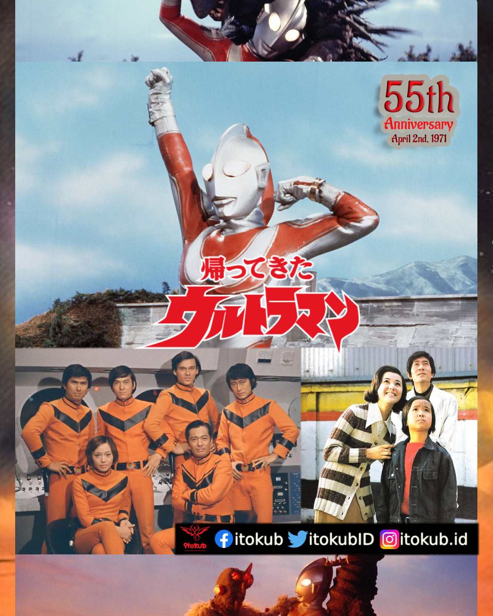 itokubID's tweet photo. 2 April 1971, kaette kita zo, kaette kita zo!
Kaettekita Ultraman memulai episode perdananya 55 tahun yang lalu.

Simak informasi produksinya yang sudah pernah kami muat pada tahun 2021berikut ini:
https://t.co/eGUHjNdBYk

#帰ってきたウルトラマン
#帰ってきたウルトラマン55周年 https://t.co/1DZWm4lg6Q