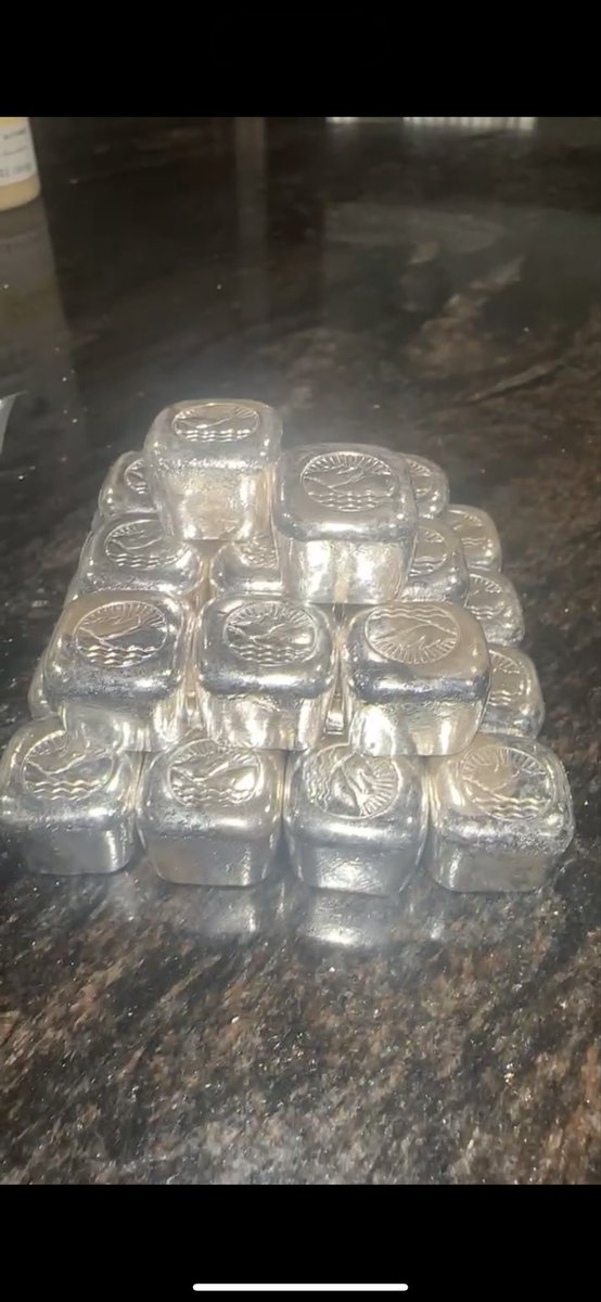 VertexGSR's tweet photo. @SilverDegen @Summit_Metals Wow what a year! Can’t believe I bought these limited ”silver squeeze” First Mint cubes for $34 per oz. 

#Silversqueeze https://t.co/0RZyyLLKSD