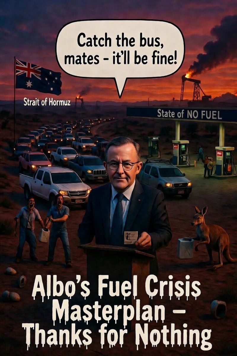OneNotionAUS's tweet photo. @SkyNewsAust 7pm TED Talk with less plan than a vegan at a BBQ.

Truckies bartering with roos while Labor bans pokies on jerseys.

Peak incompetence. https://t.co/n3ICV5F7a8