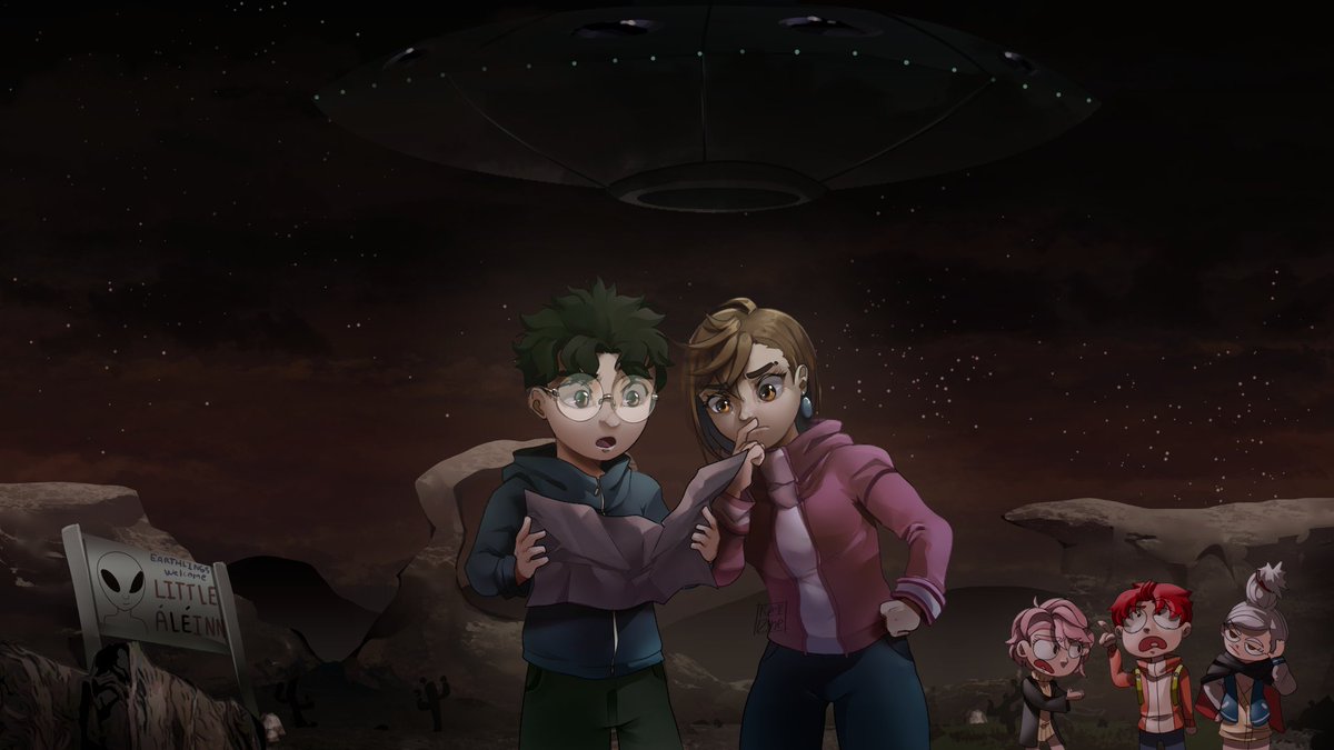 Momo and Okarun exploring Area 51 🛸✨

While the rest of the crew watches from behind… chaos is about to happen

#Dandadan #MomoAyase #Okarun #ダンダダン #animefanart