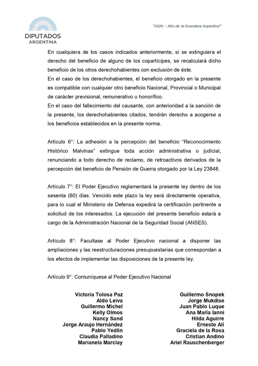Malvinas es memoria y también una deuda que la democracia tiene que saldar.

Por eso, junto a <a href="/AldoAdolfoLeiva/">Aldo Adolfo Leiva</a> y compañeras y compañeros diputados presentamos este proyecto de Reparación Histórica que reconoce a quienes, siendo muy jóvenes, fueron enviados a la guerra y cargaron