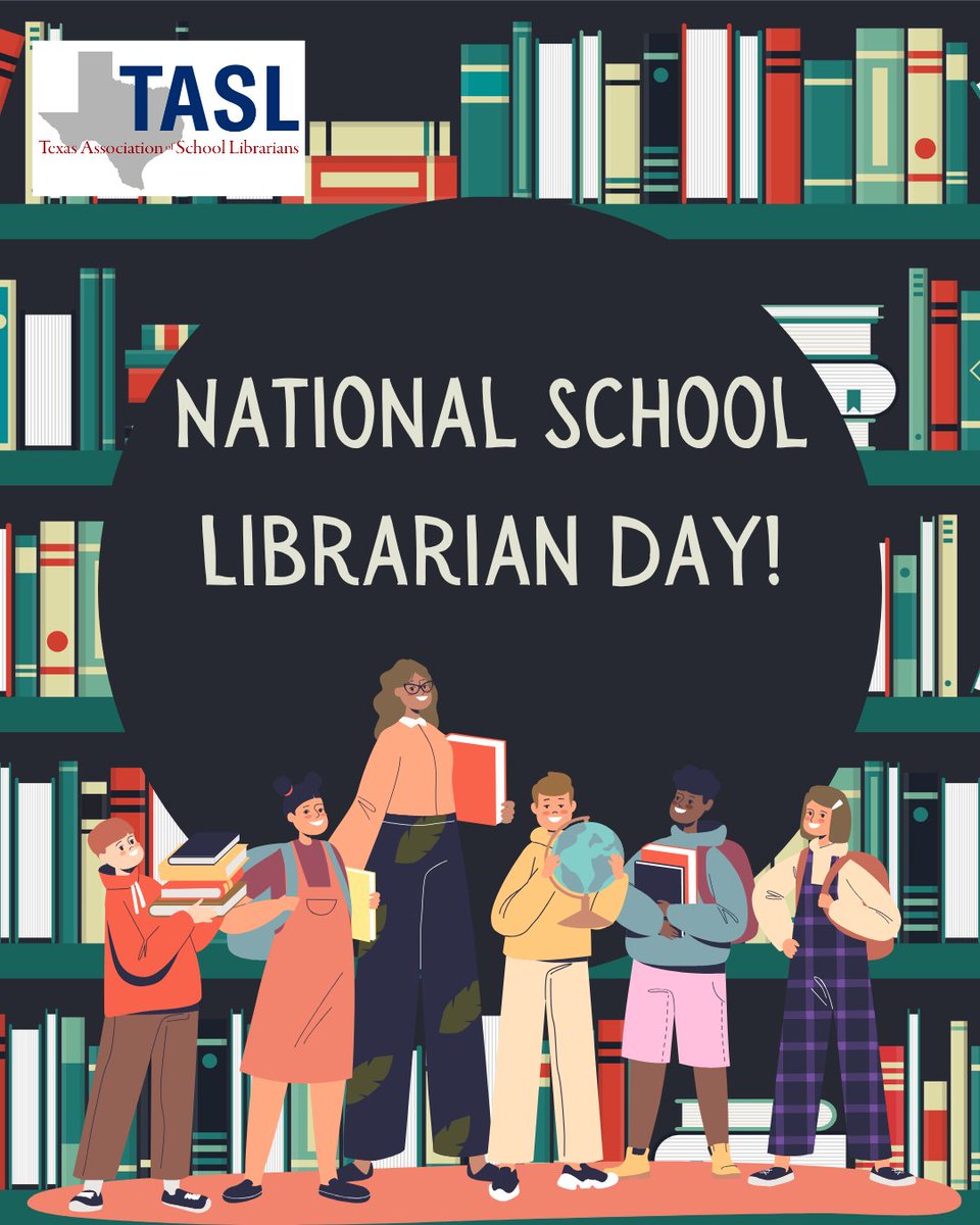 TxASL's tweet photo. Connecting learners, sparking curiosity, and opening doors to endless possibilities. Today we celebrate the incredible Texas school librarians who make it happen every day. Happy National School Librarian Day! #TxASL #SchoolLibrarianDay #SchoolLibrarians https://t.co/UbBEUQjOQL